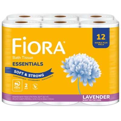 Fiora Bath Tissue 12pk Lavendar - 12 RL - Image 1