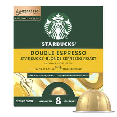 Starbucks by Nespresso Vertuo Line Double Espresso Blonde Espresso Roast Capsules Box - 8 Count - Image 1
