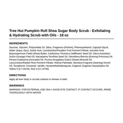 Tree Hut Shea Sugar Scrub Pumpkin Roll - 18 oz - Image 2