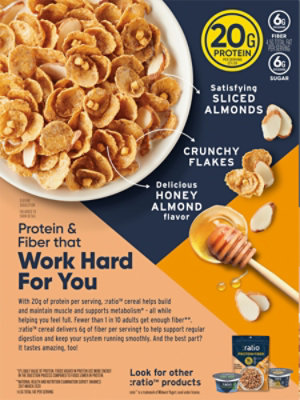 Ratio Protein Fiber Honey Almond Cereal - 15.4 oz - Image 6