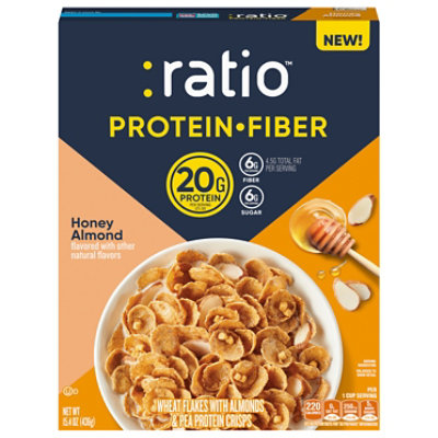 Ratio Protein Fiber Honey Almond Cereal - 15.4 oz - Image 1