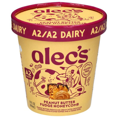 Alecs Ice Cream Peanut Butter Fudge Honeycomb - 14 fl oz - Image 1