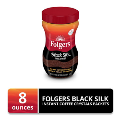 Folgers 8 Ounce Black Silk Instant Coffee Each - 8 oz - Image 1