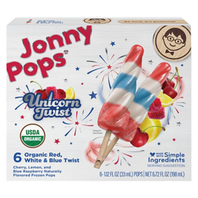 Organic Unicorn Twist Red, White & Blue Twist Frozen Pops - 6-1.12 FZ - Image 3