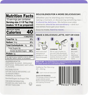 Tazo Org Pdr Matcha Latte Bluebry 6 100g - 100 g - Image 5