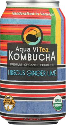 Aqua Vitea Kombucha Hibiscus Ginger Lime - 12 FZ - Image 2