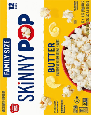 Skinnypop Butter Flavored Family Size Gluten Free Microwave Popcorn Bags - 12-2.8 Oz - Image 5