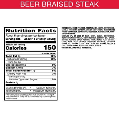 Pringles Crisps Beer Braised Steak 5.5oz - 5.5 oz - Image 2