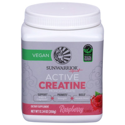 Sunwarrior Creatine Raspberry 12.34oz - 12.34 oz - Image 1
