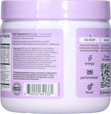 Bloom Nutrition Preworkout Raspberry Lemonade - 7.3 oz - Image 4
