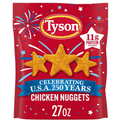 Tyson Chicken Nuggets Celebrating USA 250 Years Fully Cooked Frozen Appetizers - 27 Oz
