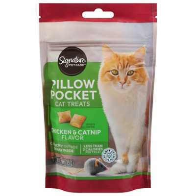 Signature Pet Care Pillow Pocket Cat Treats Chix & Cat Nip 3 Oz - 3 oz - Image 1