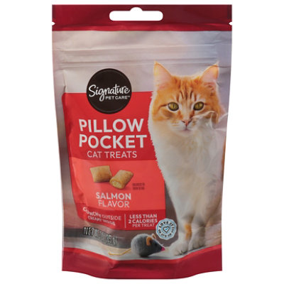 Signature Pet Care Pillow Pocket Cat Treats Salmon 3 Oz - 3 oz - Image 1