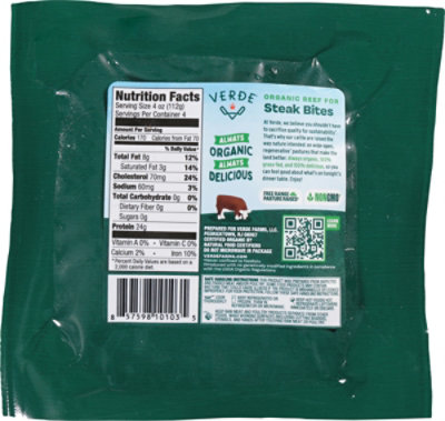 Verde Organic Grass-fed Steak Bites 16 Oz - 16 OZ - Image 4