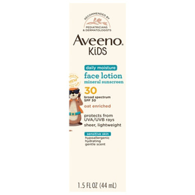 Aveeno Kids Daily Moisture Sunscreen Face Lotion, Spf 30, 1.5 Fl. Oz - 1.5 OZ - Image 2