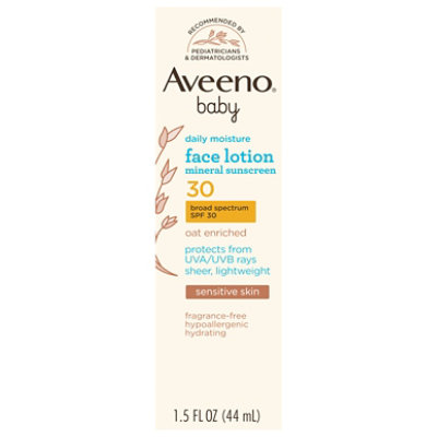 Aveeno Baby Daily Moisture Sunscreen Face Lotion, Spf 30, 1.5 Fl. Oz - 1.5 OZ - Image 1