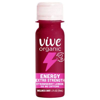 Vive Organic Energy Extra Strength Strawberry Lemon Wellness Shot - 2 FZ - Image 2