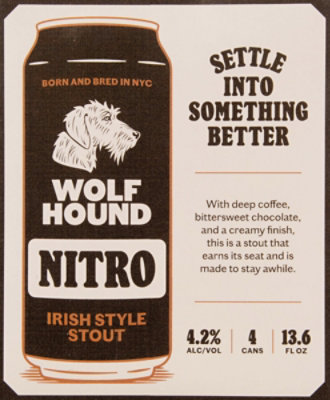 Wolfhound Nitro Irish Stout In Cans - 4-14.9 FZ - Image 3