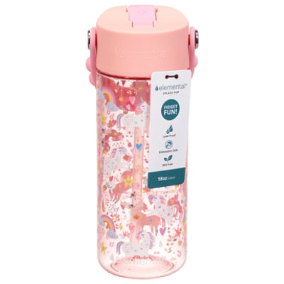 Elemental 18oz Splash Pop Fidget Bottle_unicorn Plastic - 18 oz - Image 2