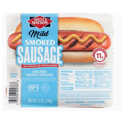 Dietz & Watson Uncured Mild Smoked Sausage 12oz - 12 OZ - Image 2
