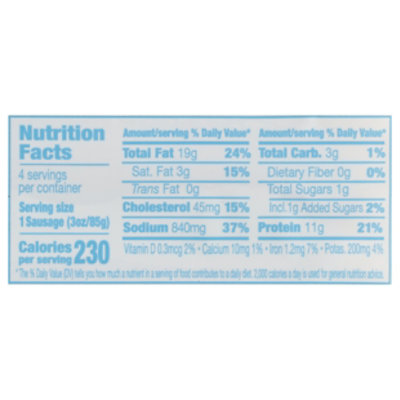 Dietz & Watson Uncured Mild Smoked Sausage 12oz - 12 OZ - Image 3