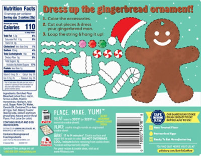 Pillsburyy Cookie Dough Gingerbread Man Shape Sugar Cookie,  20 Count, 9.1 Oz - 9.1 oz - Image 5