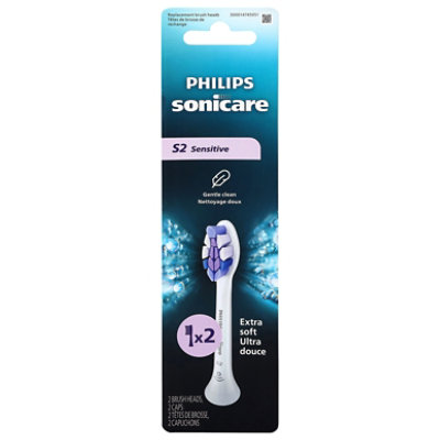 Philips Sonicare S2 Sensitive - Genuine Replacement Electric Toothbrush Heads, White, 2 Pack, Hx6052 - 2 ct - Image 2