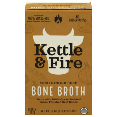 Kettle And Fire Bone Broth Beef Miso Ginger - 16.9 oz - Image 1