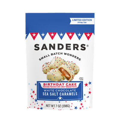 Sanders White Chocolate Red, White, & Blue Sea Salt Caramels 7oz