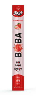 Boba Lab Single-serve Strawberry Bursting Boba Straw - 0.85 fl oz - Image 1