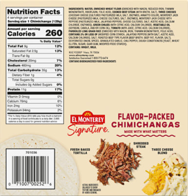 Chimichanga, Signature, Shredded Steak And Cheese, 5/4/4.50 Oz - 18 oz - Image 5
