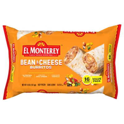 El Monterey Burrito Bean & Cheese 16ct Value Pack - 64 oz - Image 3