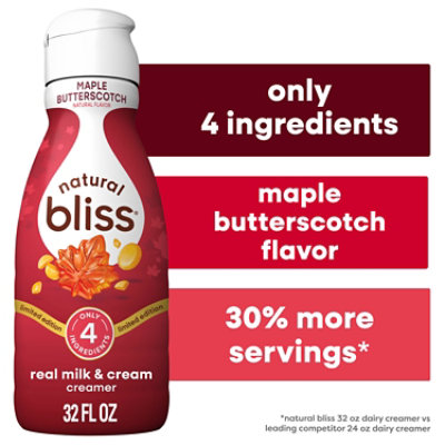 Natural Bliss Maple Butterscotch Liquid Creamer Bottle - 32 Oz - Image 1