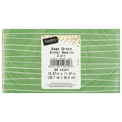 S Sel Sage Stripe Dinner Naps - 24 ct - Image 2