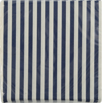 S Sel Navy Stripe Bev Napkins - 24 ct - Image 3