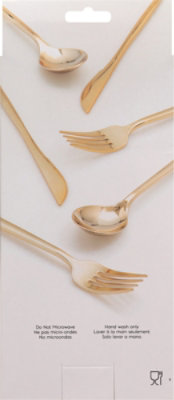 S Sel Gold Metallic Cutlery - 24 ct - Image 3
