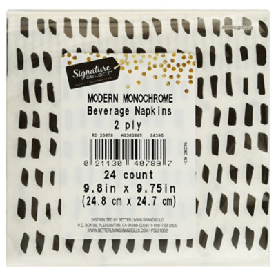 S Sel Monochrome Bev Napkins - 24 ct - Image 2