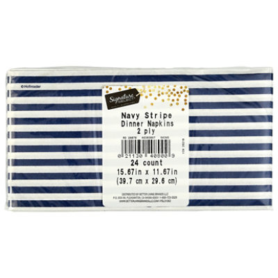 S Sel Navy Stripe Dinner Naps - 24 ct - Image 1