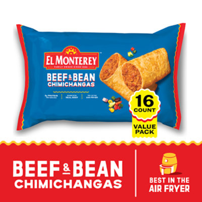 El Monterey Beef And Bean Chimichangas, 16 Count Value Pack - 60.8 oz - Image 1