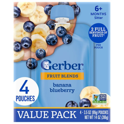 Grbr Puree 2nd Stg - Blubry & Banana - 4 EA - Image 1