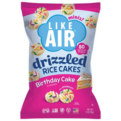 Like Air Drizzled Rice Cakes Birthday Cake 4oz - 4 oz - Image 1