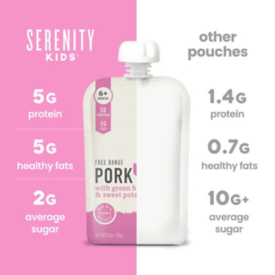Serenity Kids Free Range Pork With Organic Green Beans And Sweet Potato Baby Food - 3.5 oz - Image 3