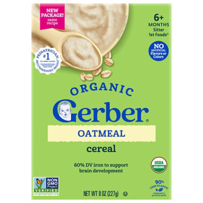 Grbr 1st Stg Organic Crl Oatmeal - 8 oz - Image 1