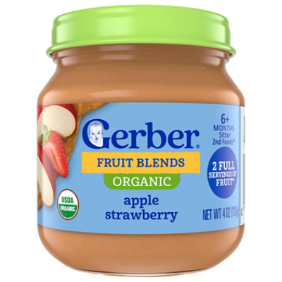 Grbr Org Jar - Apple & Strwbry - 4 oz - Image 1
