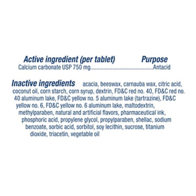 Chewable Tablets Extra Strength 750 Tropical Fruit Smoothie Antacid - 32.0 ct - Image 3