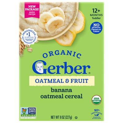 Grbr Tdl Organic Crl Oat - Banana - 8 oz - Image 1