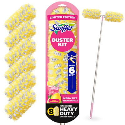 Swiffer Duster Dusting Kit Limited Edition, Pink Lemonade - Includes 1 Handle, 8 Duster Refills - 1 EA - Image 1