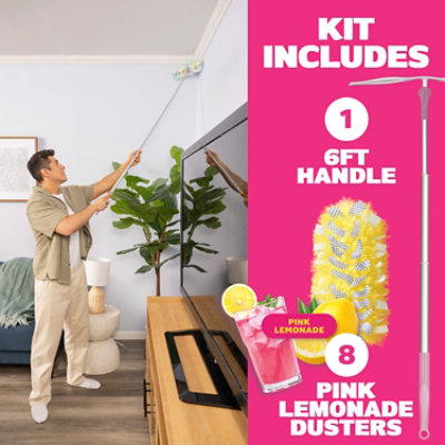 Swiffer Duster Dusting Kit Limited Edition, Pink Lemonade - Includes 1 Handle, 8 Duster Refills - 1 EA - Image 6