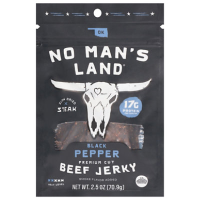 No Mans Land Beef Jerky Black Pepper - 2.5 oz - Image 1