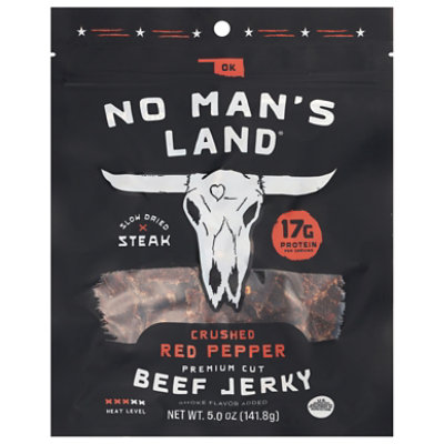 No Mans Land Beef Jerky Hot Red Pepper - 5 oz - Image 1